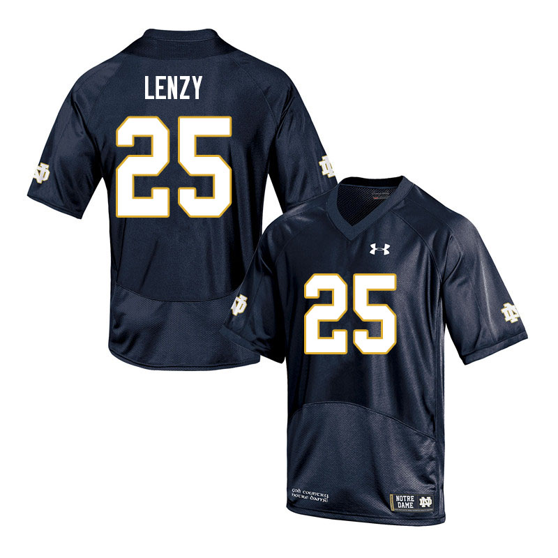 Men #25 Braden Lenzy Notre Dame Fighting Irish College Football Jerseys Sale-Navy